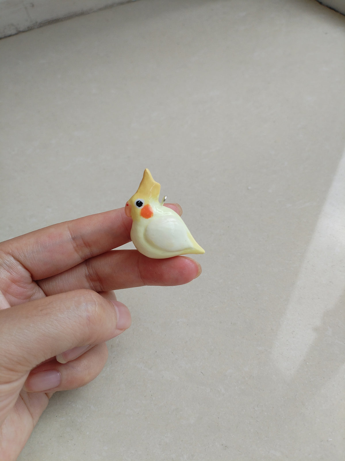 Custom Handmade Stone‑Clay Bird Pendant