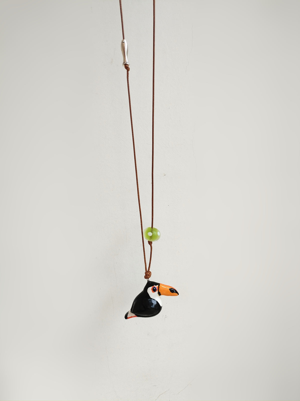 Custom Handmade Stone‑Clay Bird Pendant