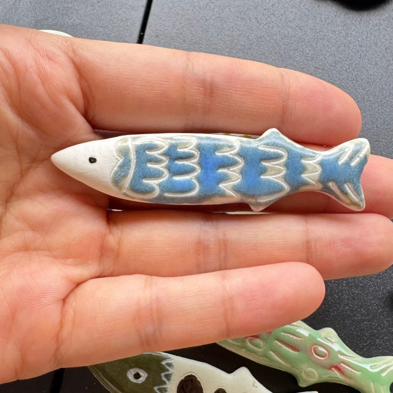 Handmade Ceramic Fish Fridge Magnet | Cute Mini Porcelain Marine Animal Refrigerator Decor Magnet