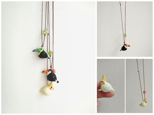 Custom Handmade Stone‑Clay Bird Pendant