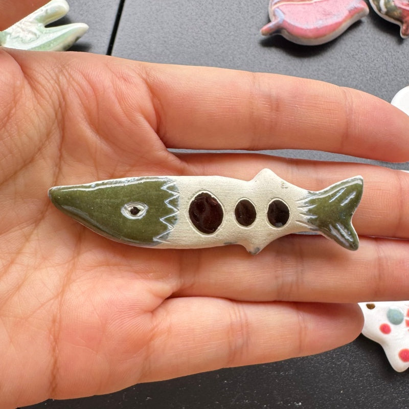 Handmade Ceramic Fish Fridge Magnet | Cute Mini Porcelain Marine Animal Refrigerator Decor Magnet