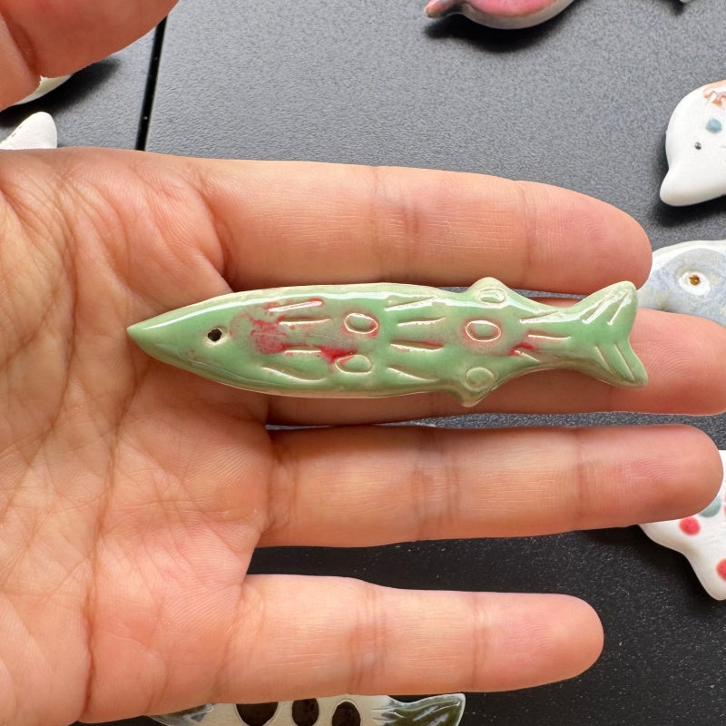 Handmade Ceramic Fish Fridge Magnet | Cute Mini Porcelain Marine Animal Refrigerator Decor Magnet