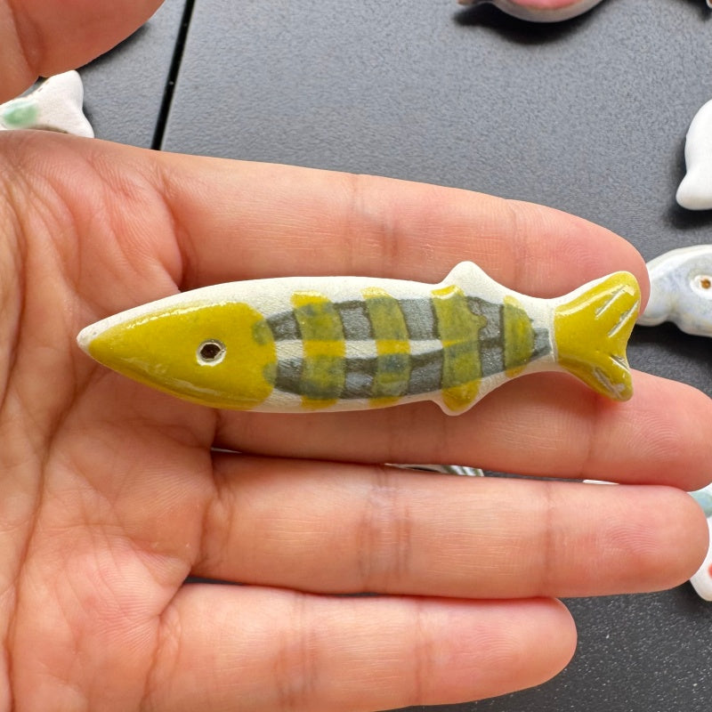 Handmade Ceramic Fish Fridge Magnet | Cute Mini Porcelain Marine Animal Refrigerator Decor Magnet