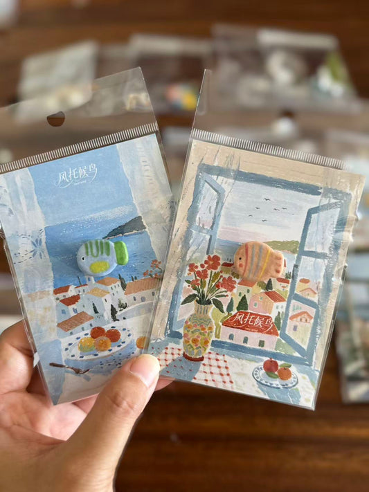 Hand-Painted Fired Ceramic Fish Buttons