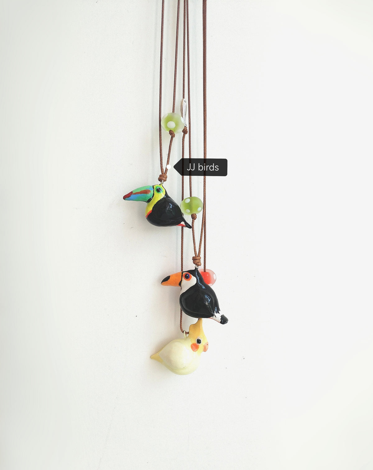 Custom Handmade Stone‑Clay Bird Pendant