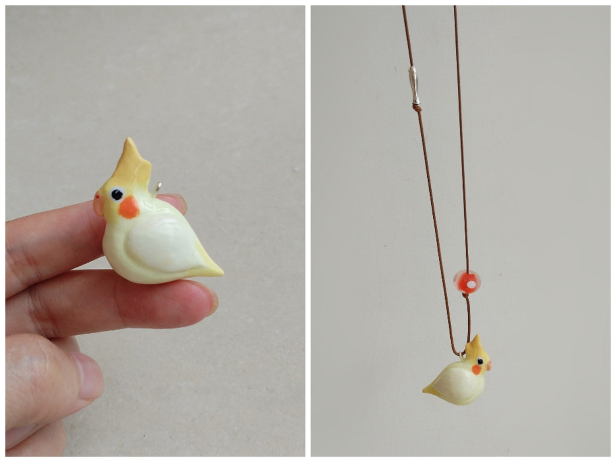 Custom Handmade Stone‑Clay Bird Pendant