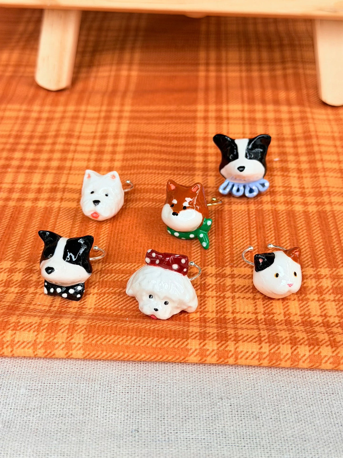 Hand Sculpted Stone Clay Dog Ring | Solid Non-Spinner Adorable Pet Themed Daily Wear Jewelry
